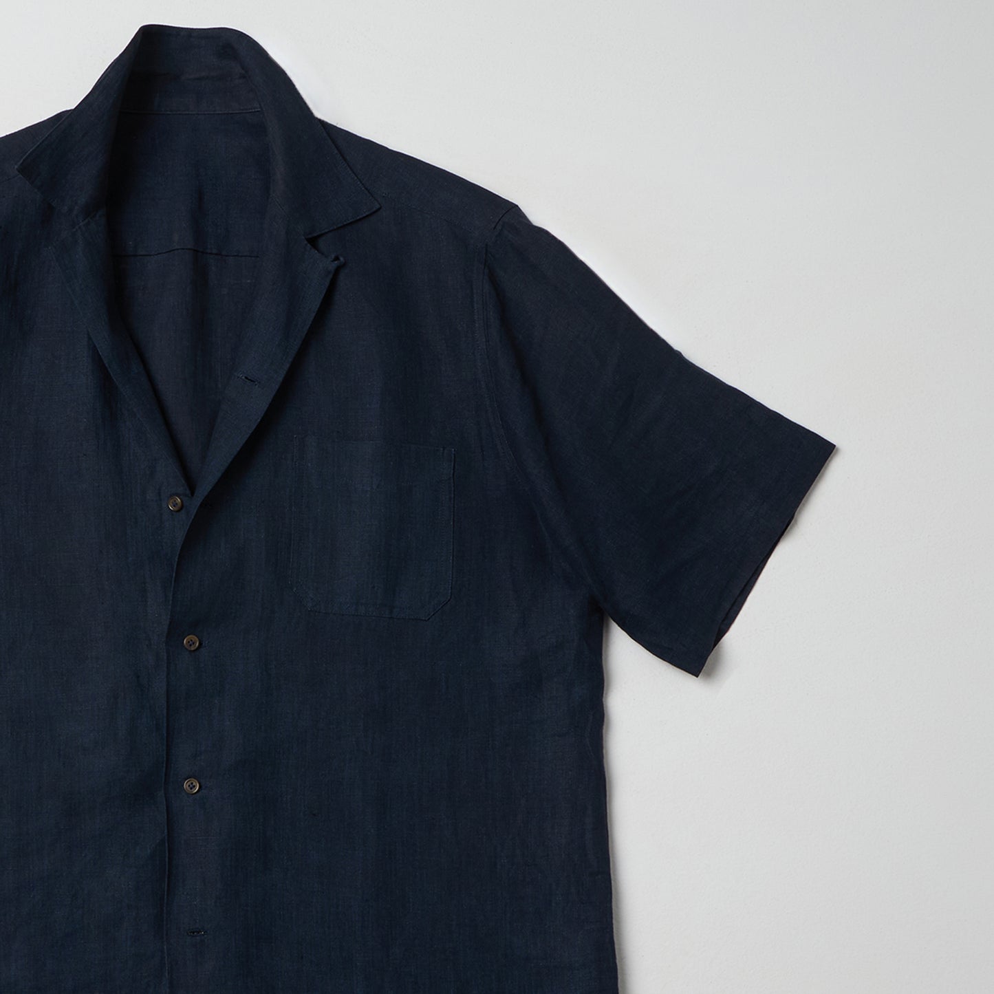 Navy Linen Short Sleeve