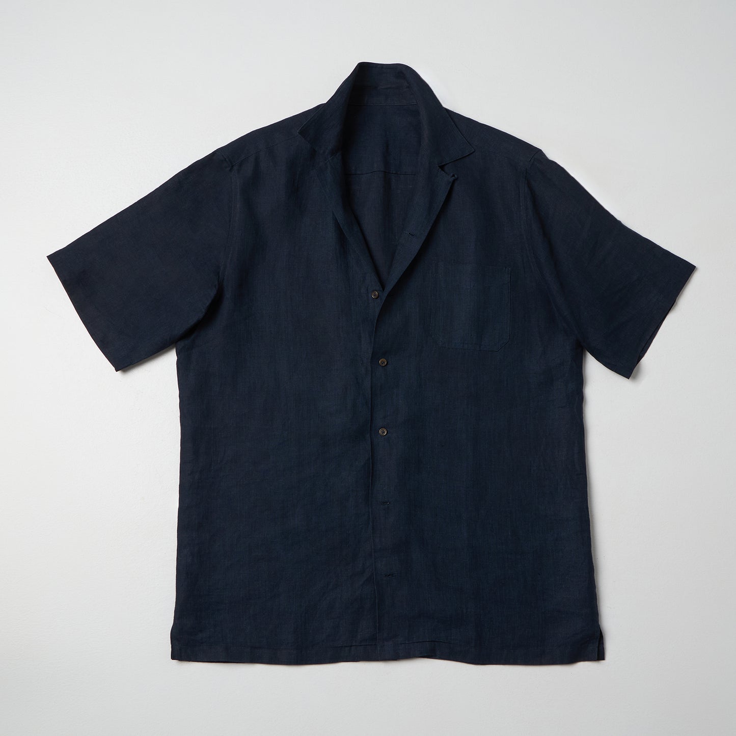 Navy Linen Short Sleeve