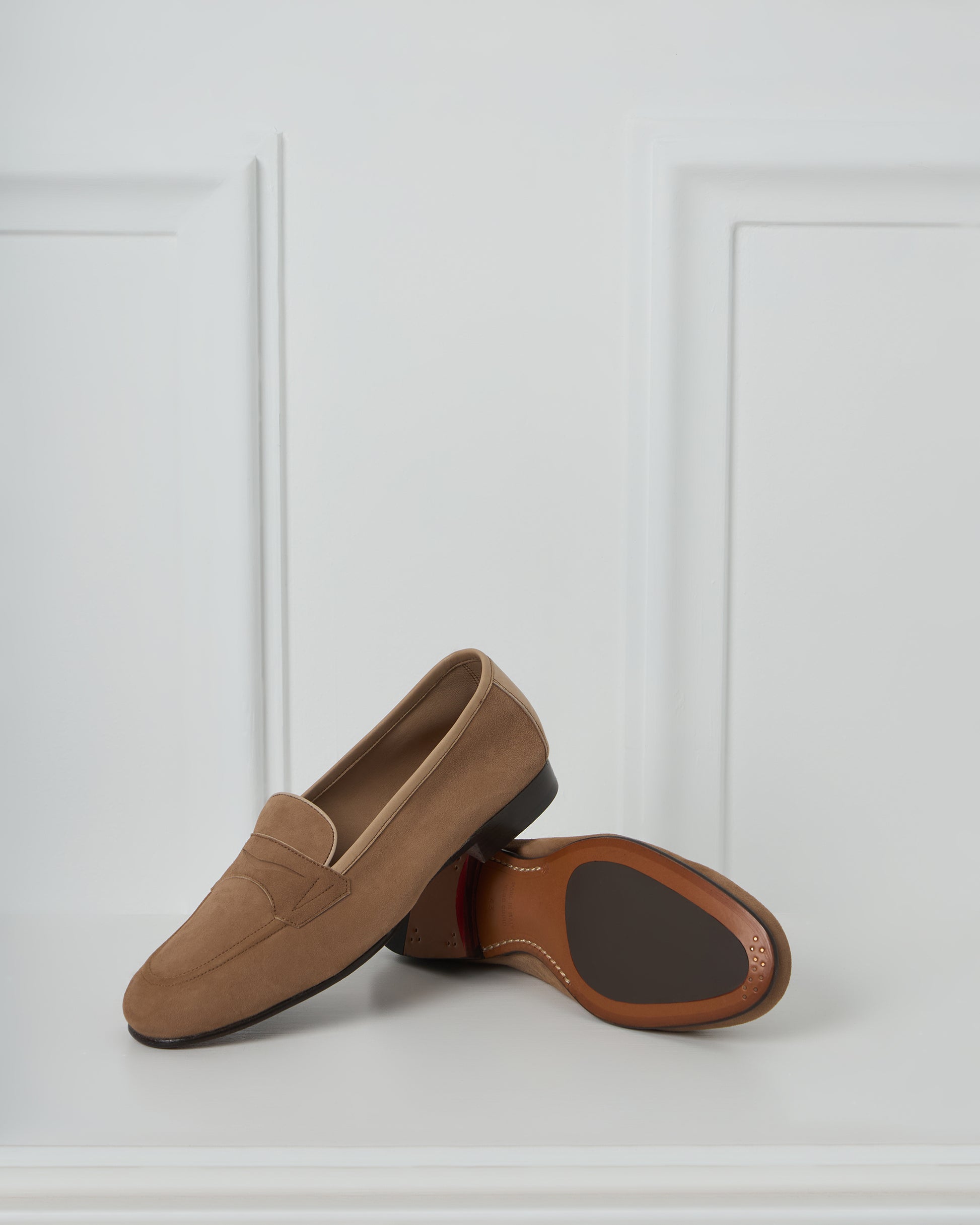 Beige Suede Loafer – PIROUNIS - Main Image